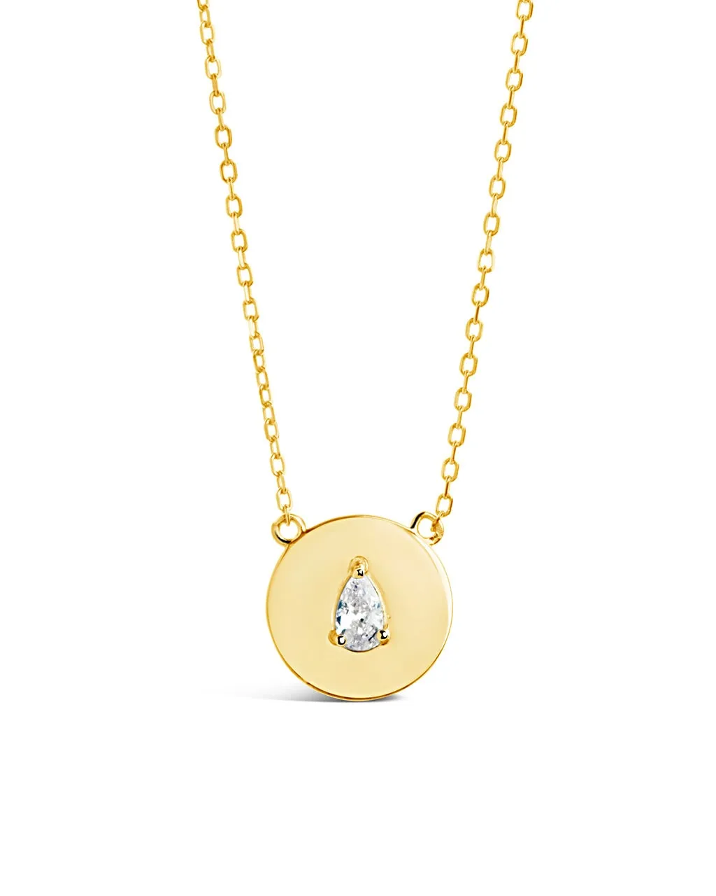 Cassie CZ Circle Pendant Necklace