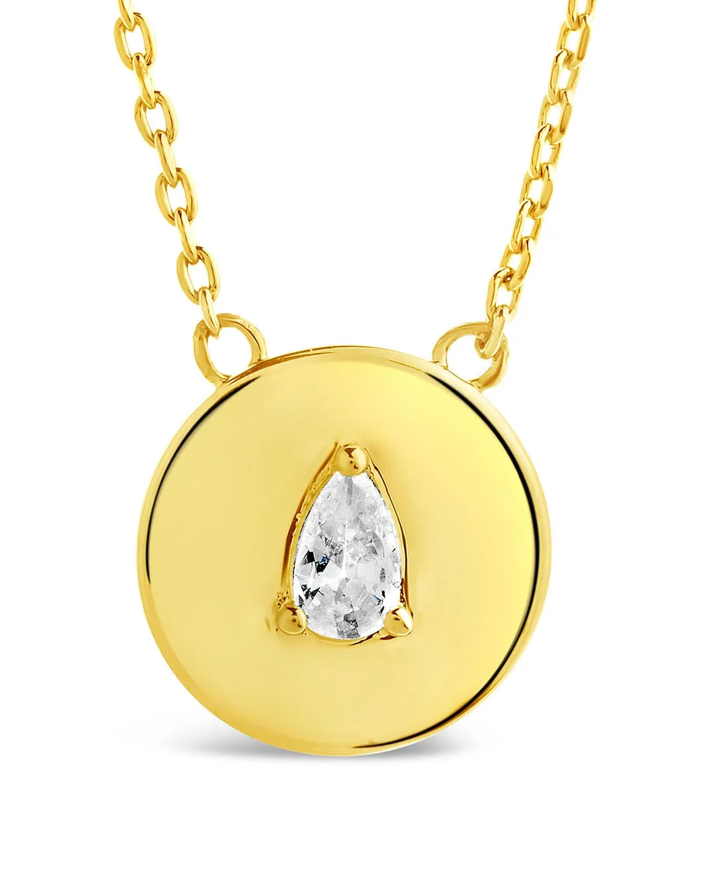 Cassie CZ Circle Pendant Necklace