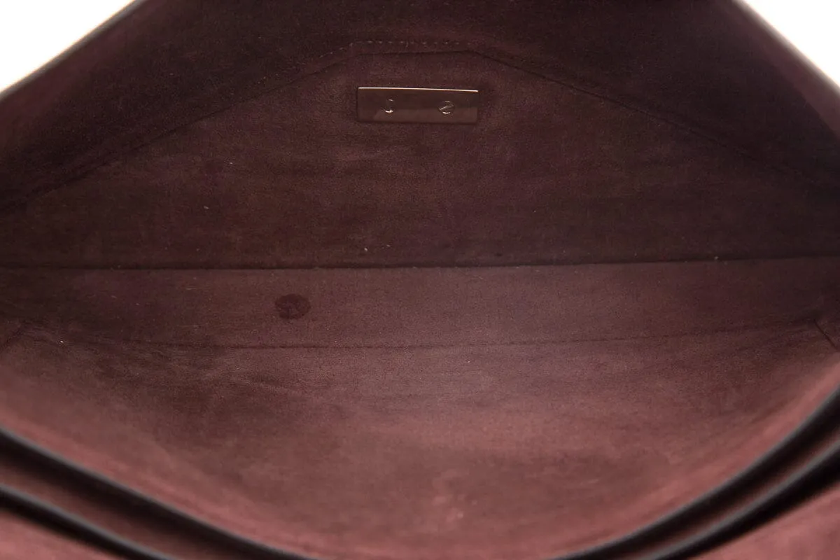 Celine Maroon & Grey Flap Envelope Handbag