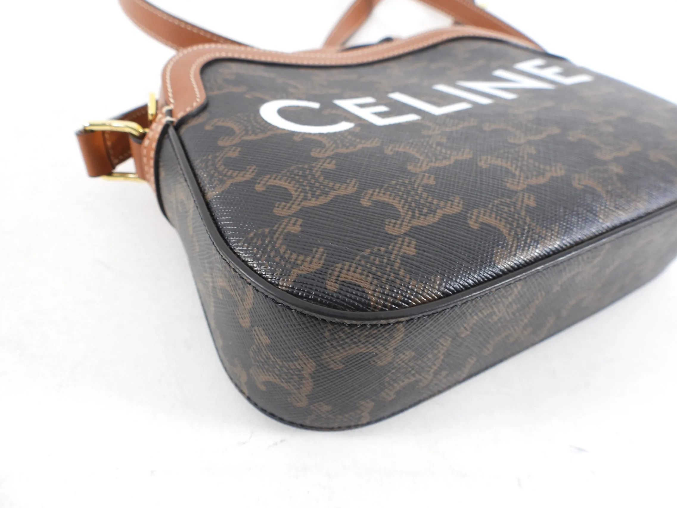 Celine Triomphe Small Coated Canvas Logo Crossbody Bag