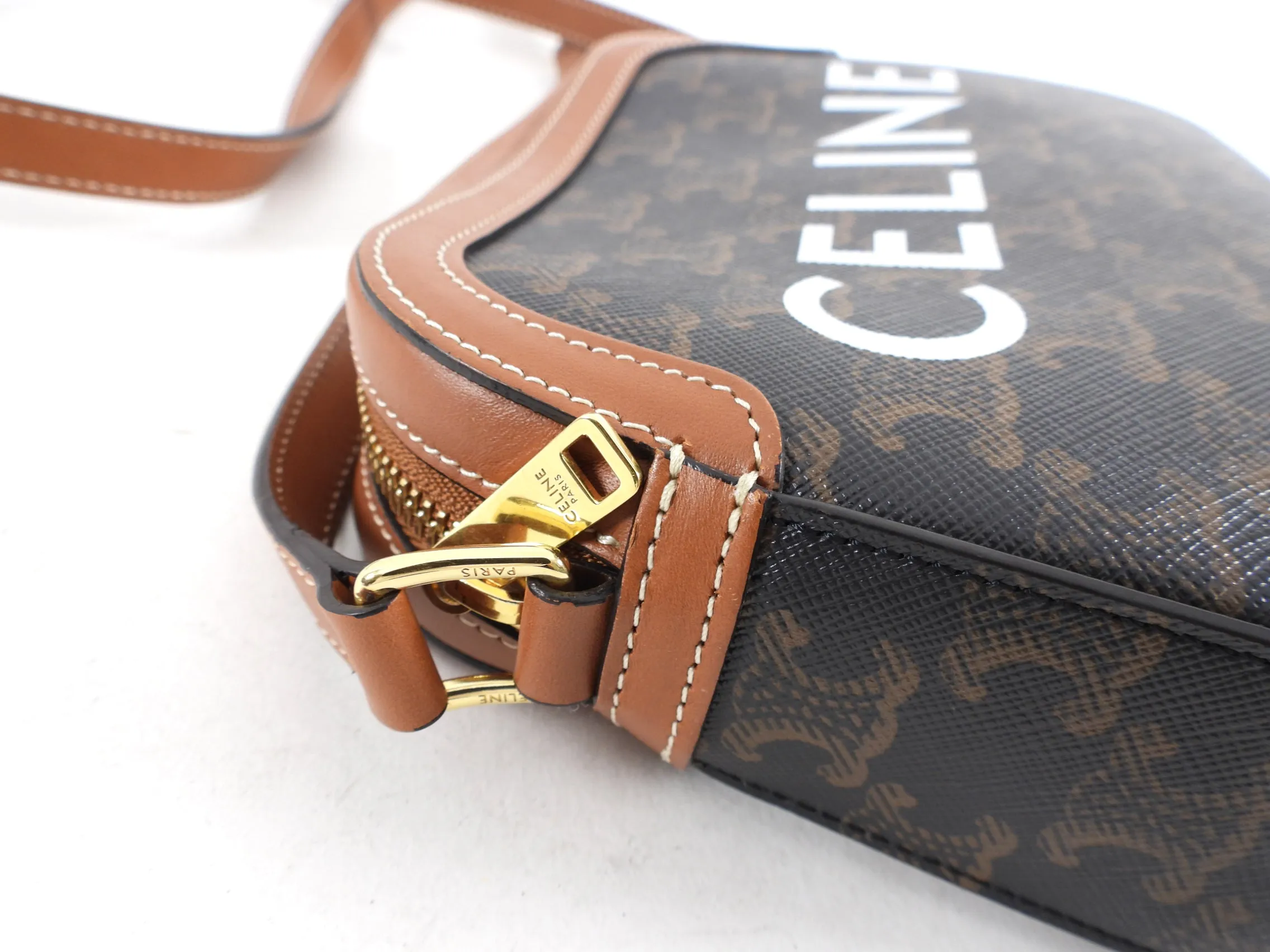 Celine Triomphe Small Coated Canvas Logo Crossbody Bag