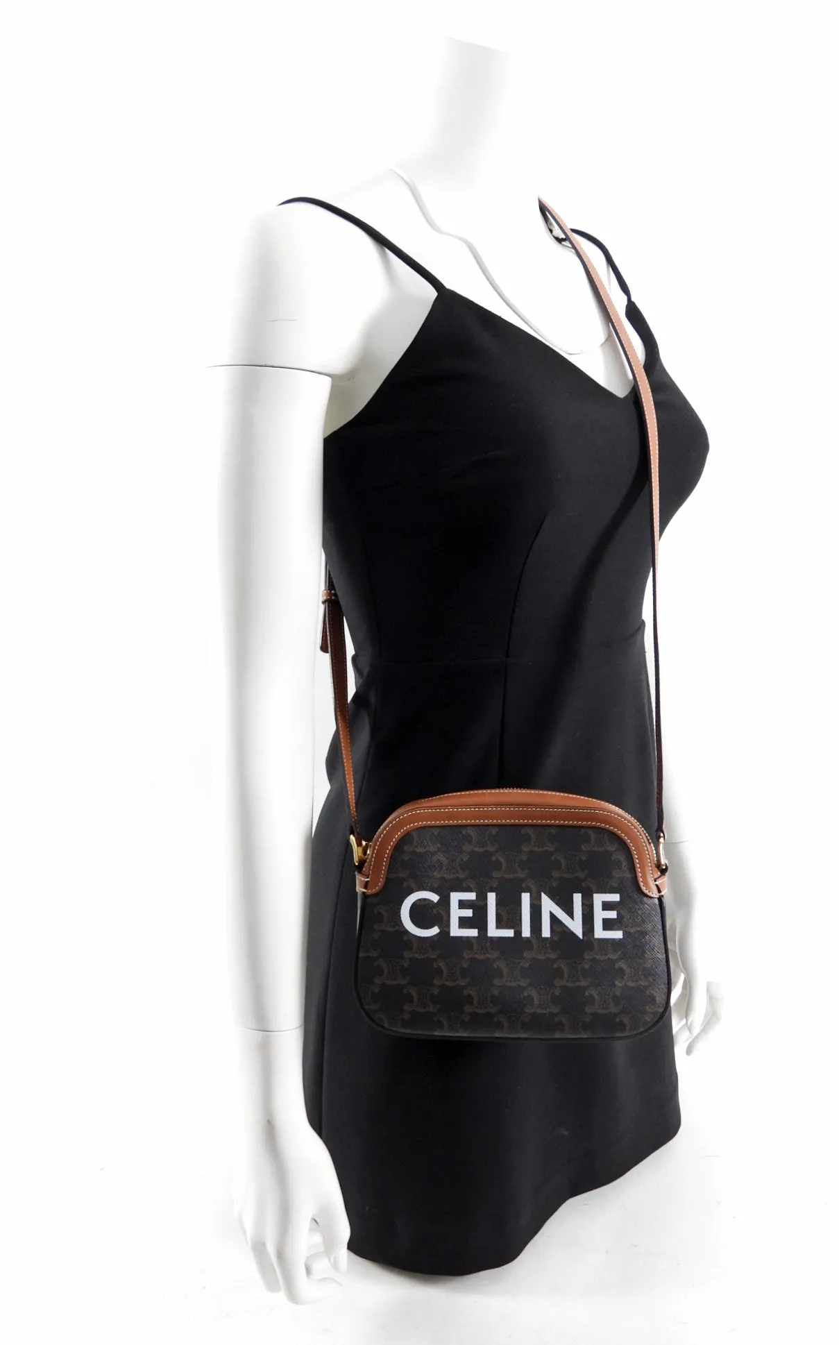 Celine Triomphe Small Coated Canvas Logo Crossbody Bag
