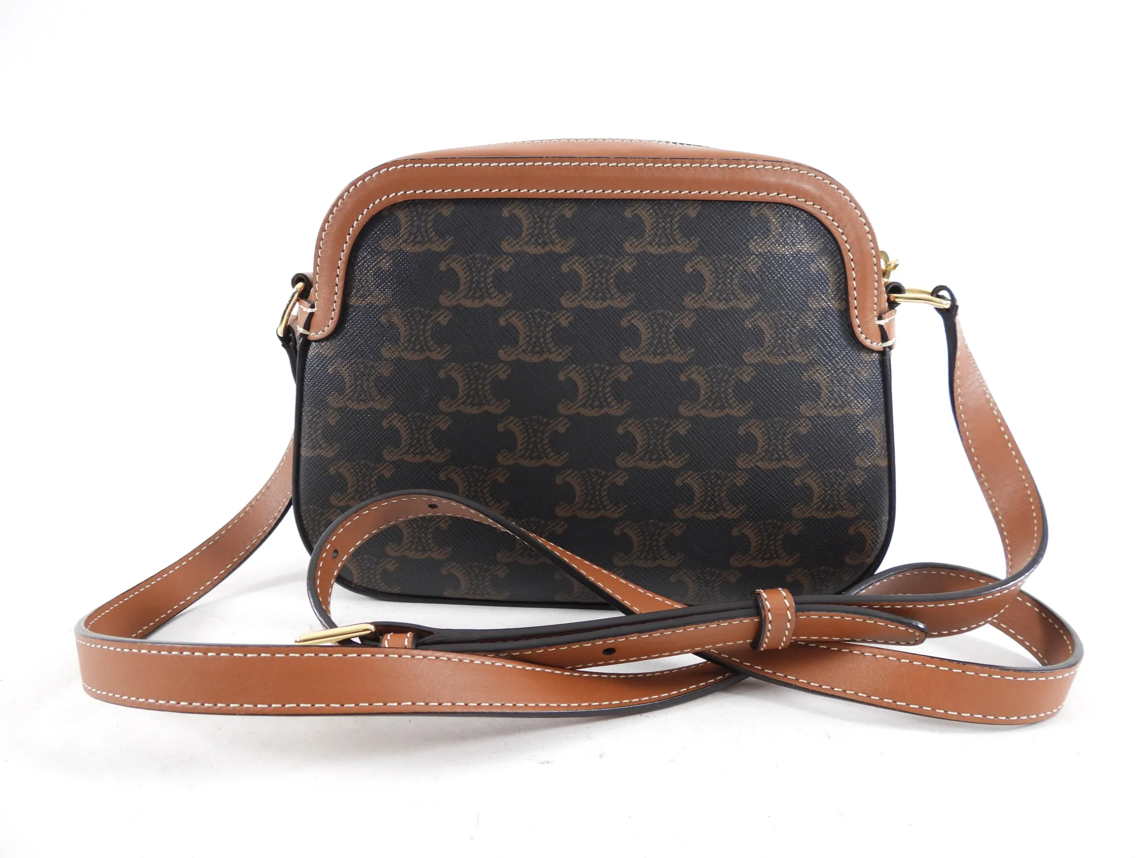 Celine Triomphe Small Coated Canvas Logo Crossbody Bag