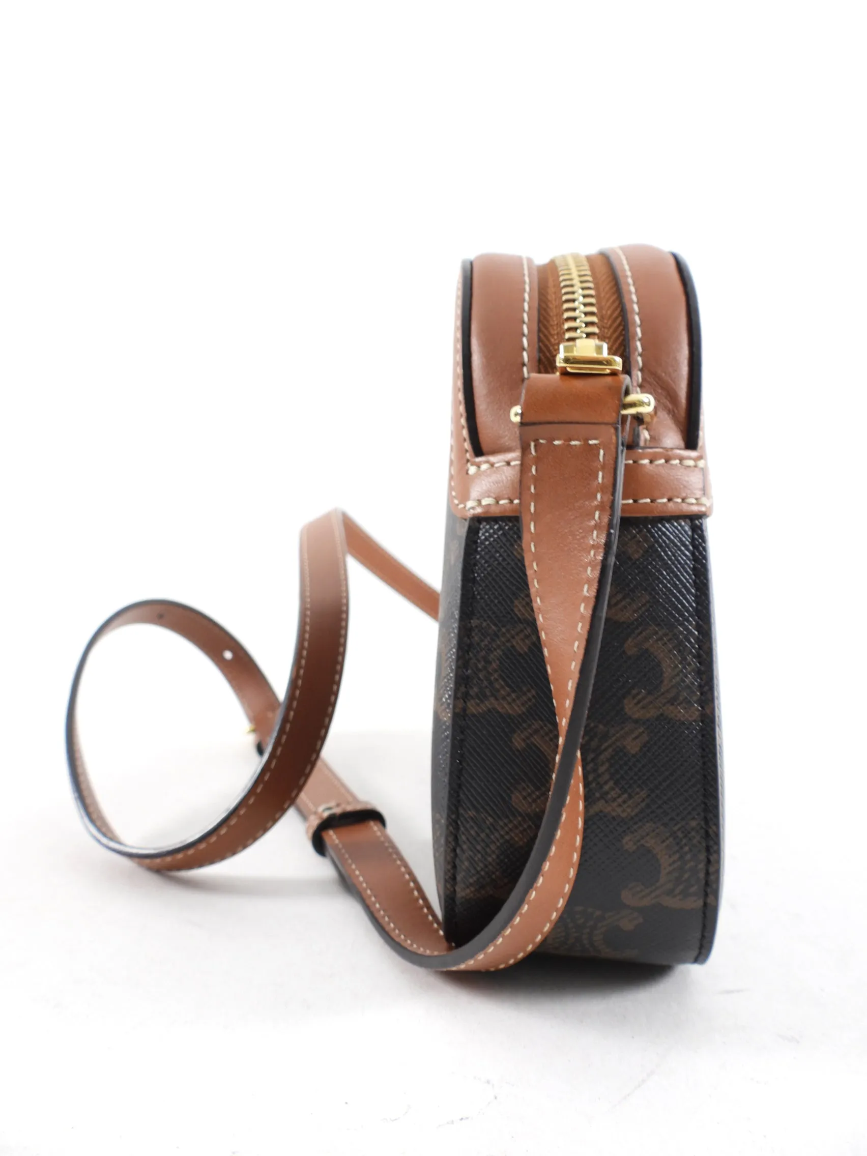 Celine Triomphe Small Coated Canvas Logo Crossbody Bag