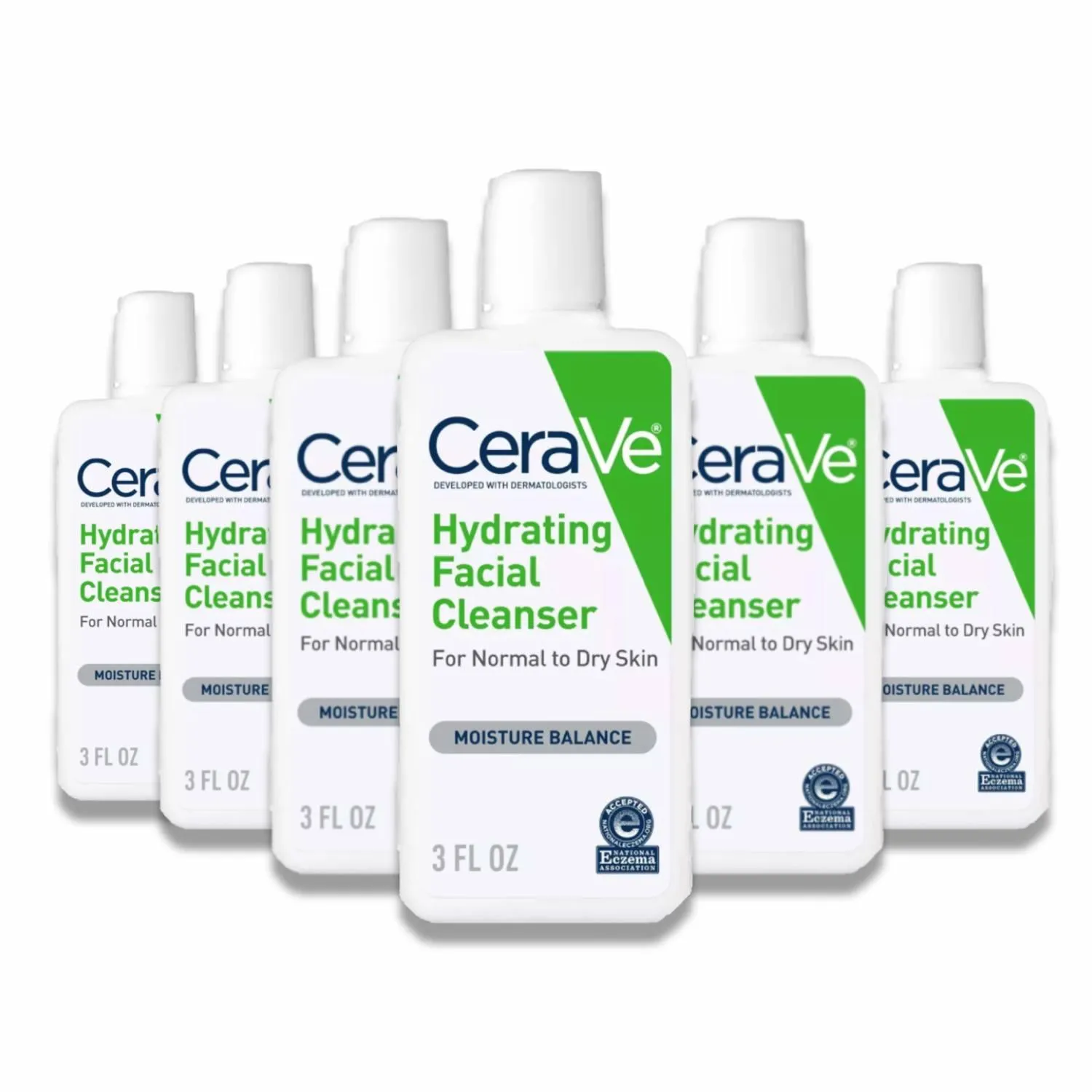 CeraVe - Face Wash Hydrating Facial Cleanser for Normal to Dry Skin - 3 Oz - 6 Pack - Travel Size