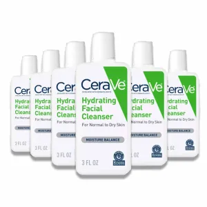 CeraVe - Face Wash Hydrating Facial Cleanser for Normal to Dry Skin - 3 Oz - 6 Pack - Travel Size