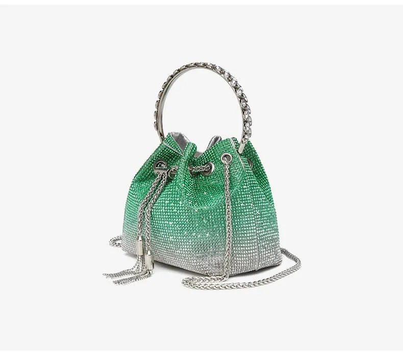 Chain Bag Wedding Crystal Bucket Clutch Bag-Showtown