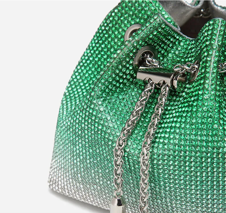 Chain Bag Wedding Crystal Bucket Clutch Bag-Showtown