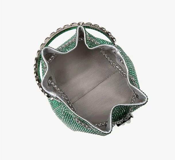 Chain Bag Wedding Crystal Bucket Clutch Bag-Showtown
