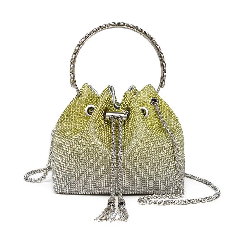 Chain Bag Wedding Crystal Bucket Clutch Bag-Showtown