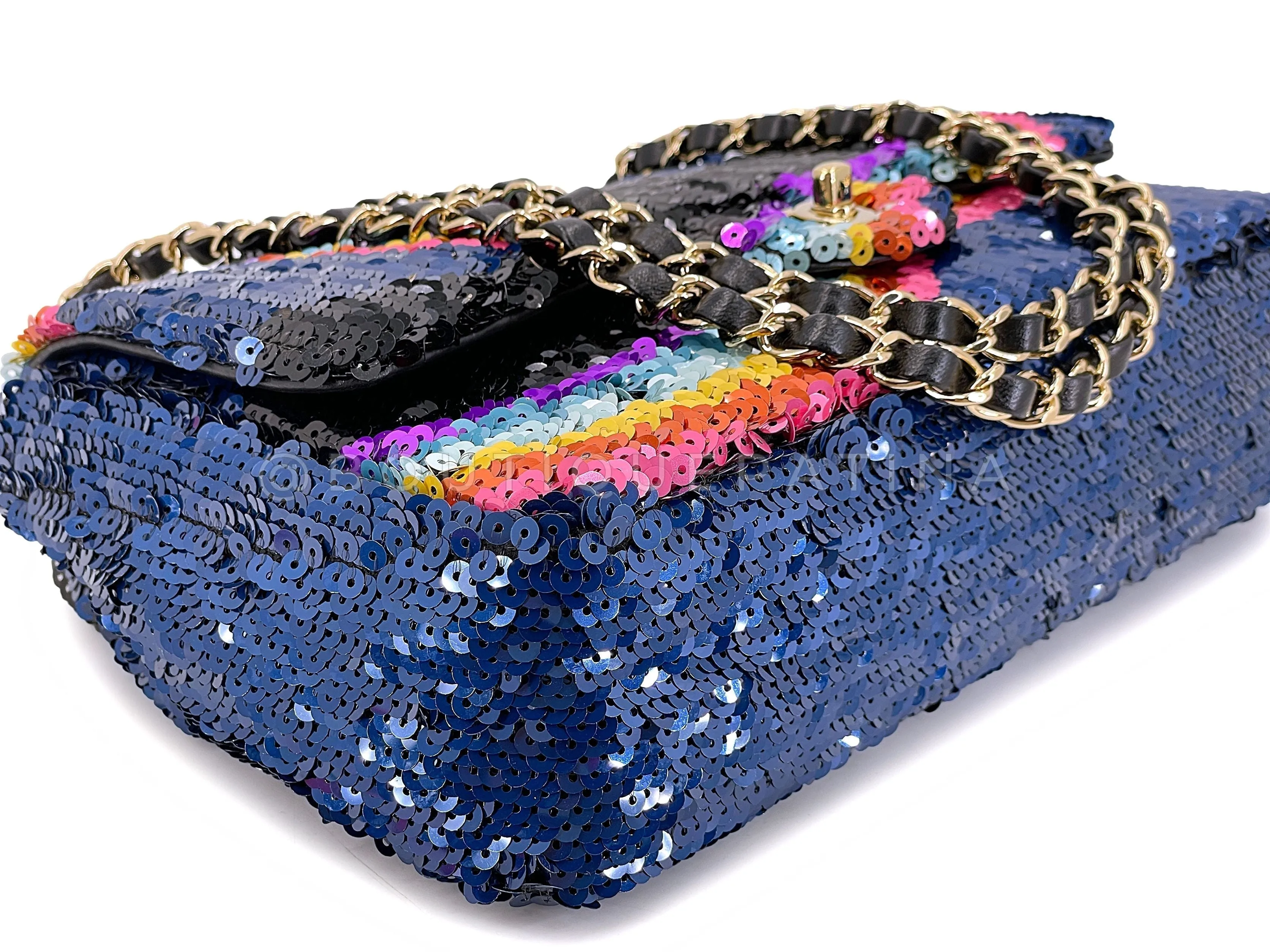 Chanel 21K Rainbow Sequin Medium Flap Bag