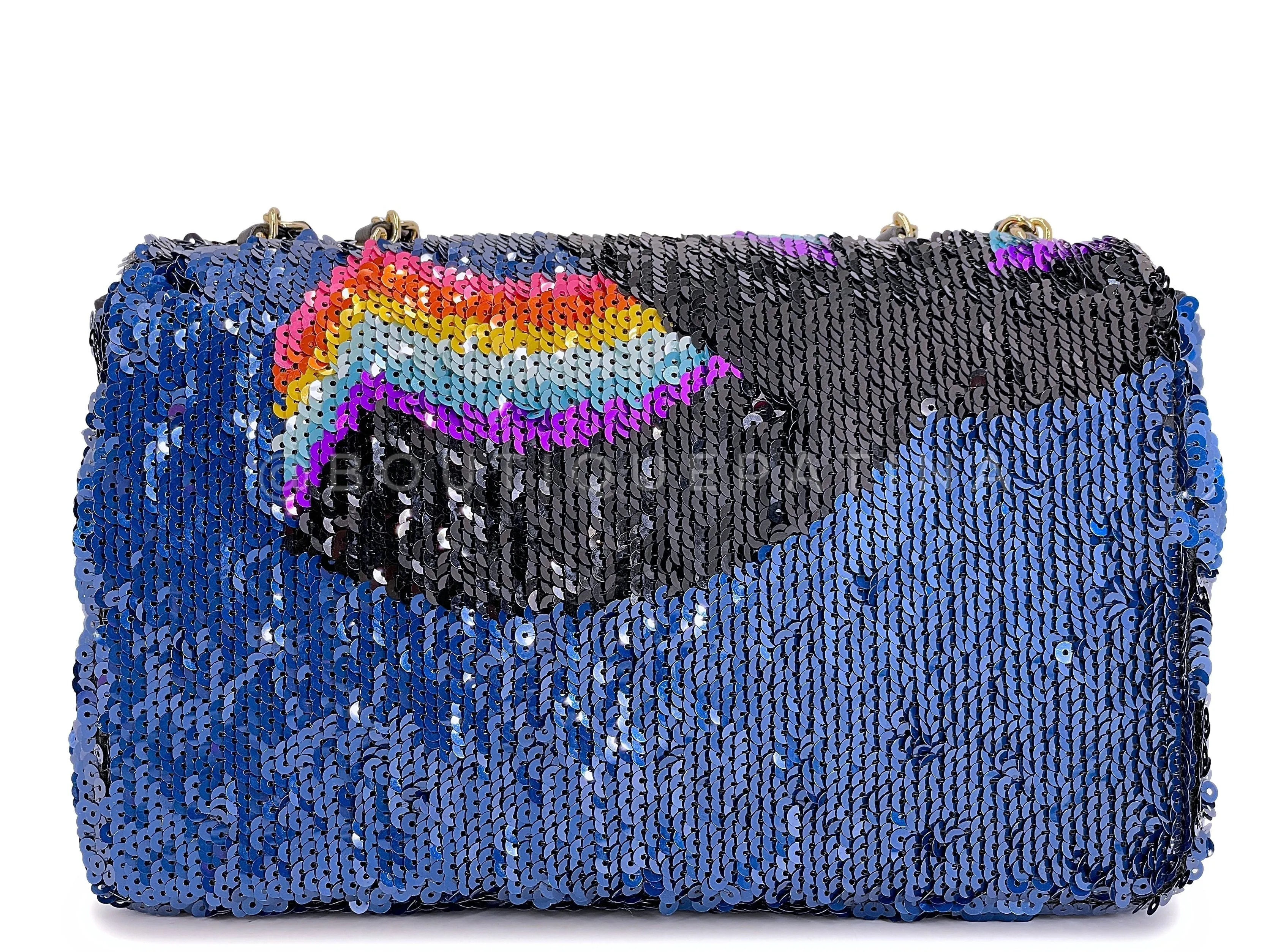 Chanel 21K Rainbow Sequin Medium Flap Bag