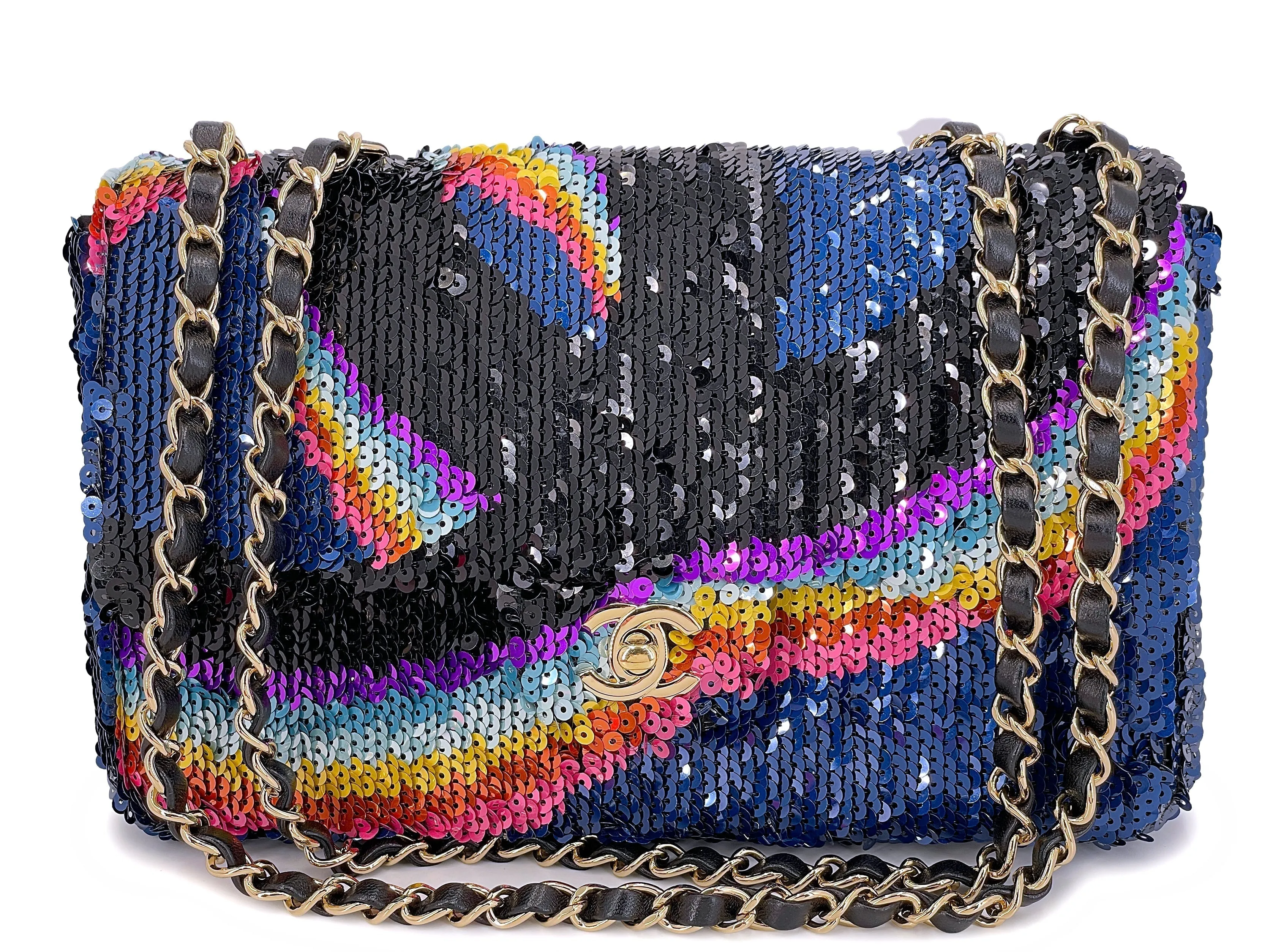 Chanel 21K Rainbow Sequin Medium Flap Bag