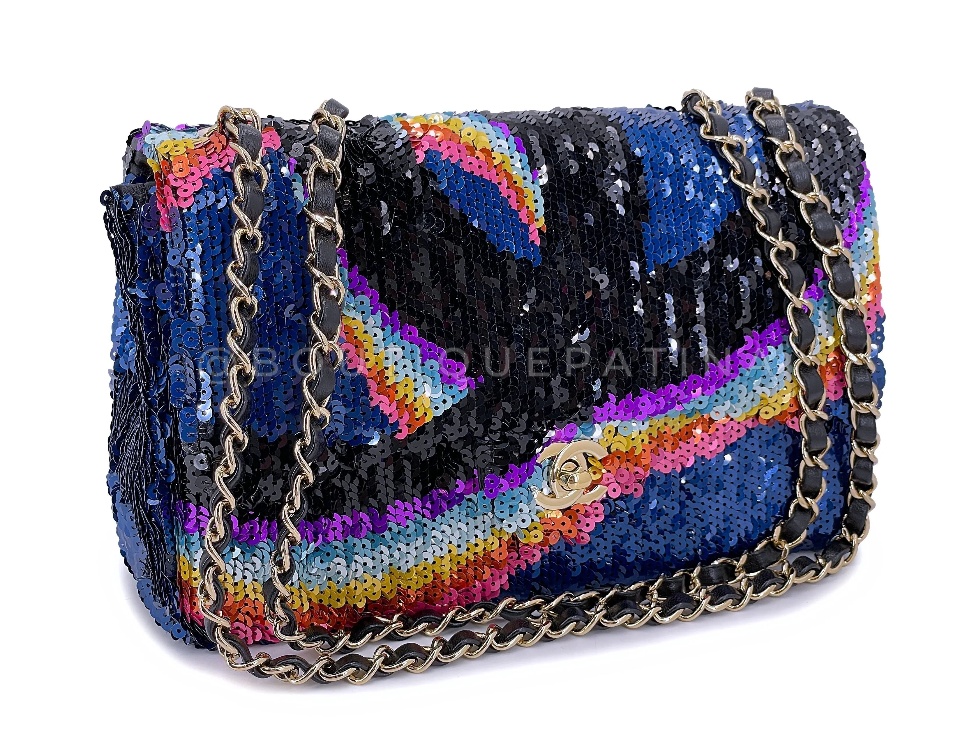 Chanel 21K Rainbow Sequin Medium Flap Bag