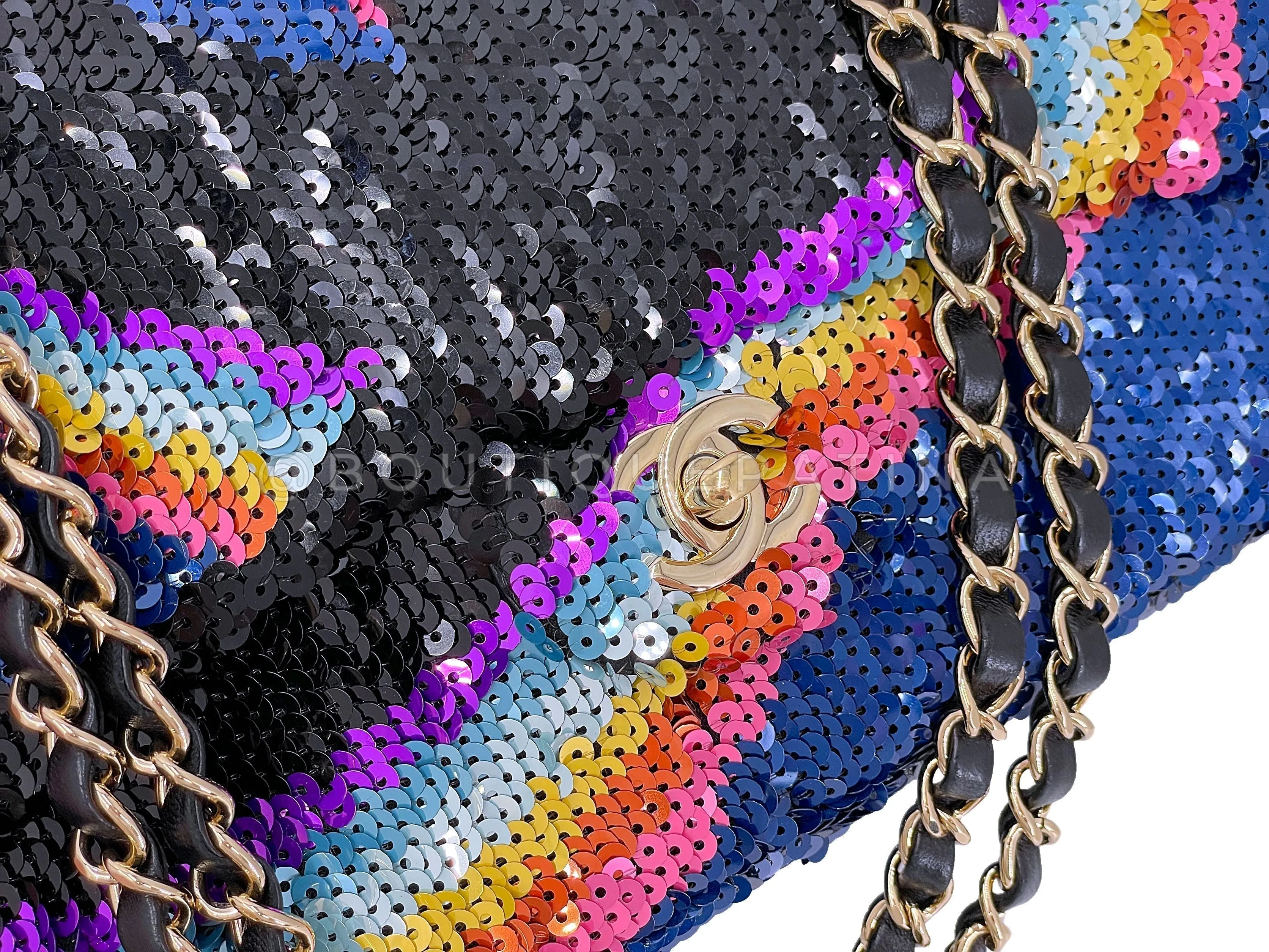 Chanel 21K Rainbow Sequin Medium Flap Bag