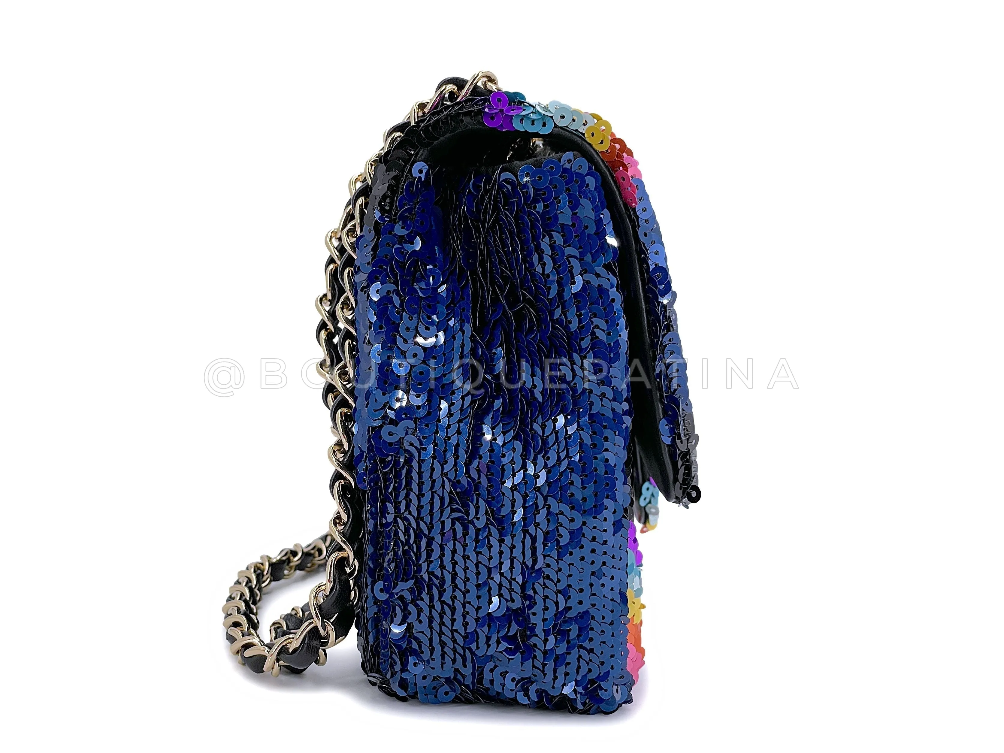 Chanel 21K Rainbow Sequin Medium Flap Bag