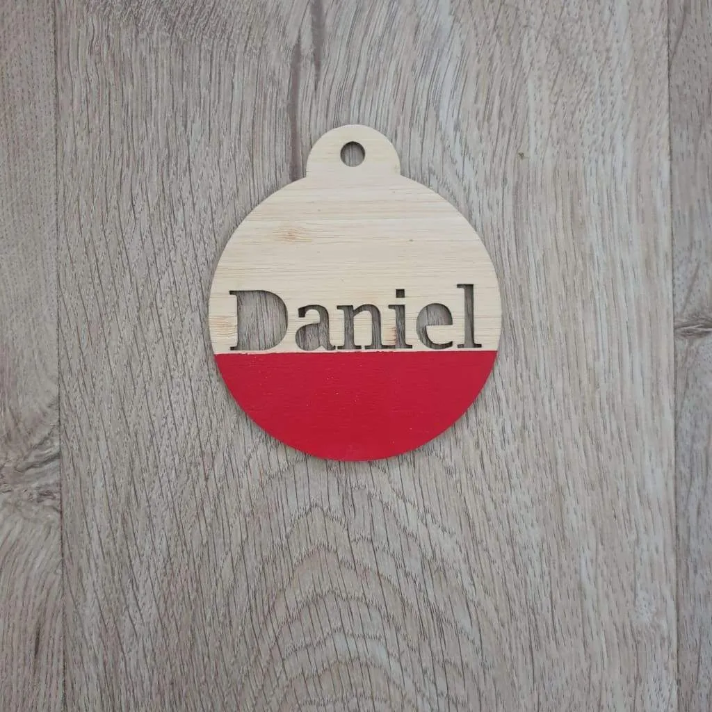 Christmas Baubles Personalised Natural