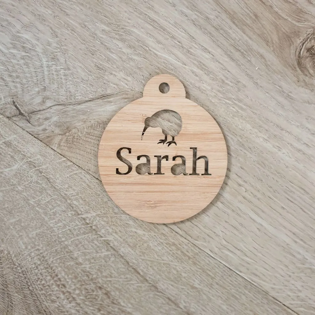Christmas Baubles Personalised Natural