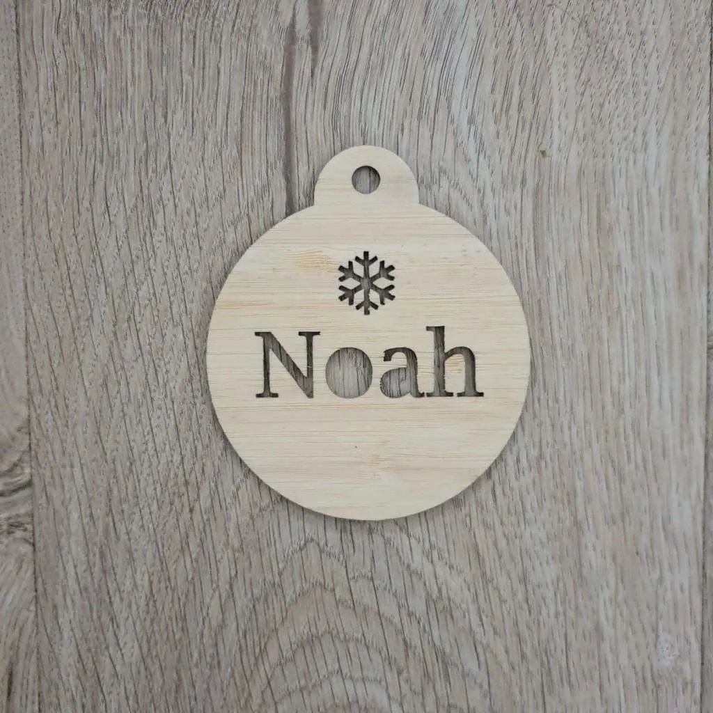 Christmas Baubles Personalised Natural