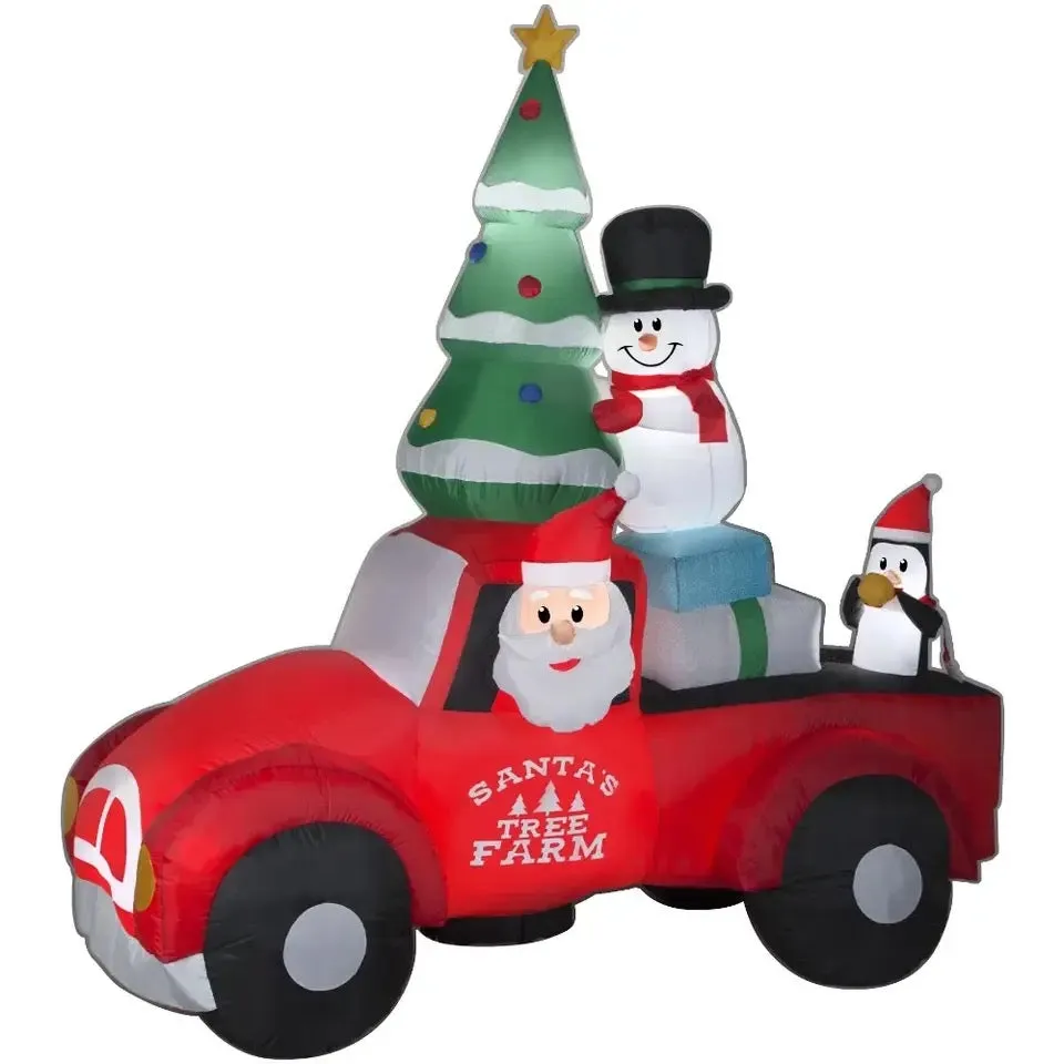 Christmas Decoration Inflatable Red Santa Truck