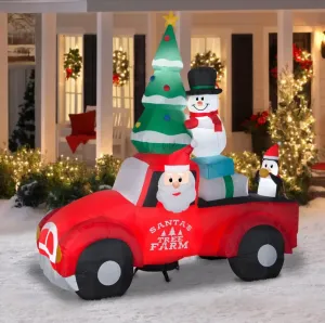 Christmas Decoration Inflatable Red Santa Truck