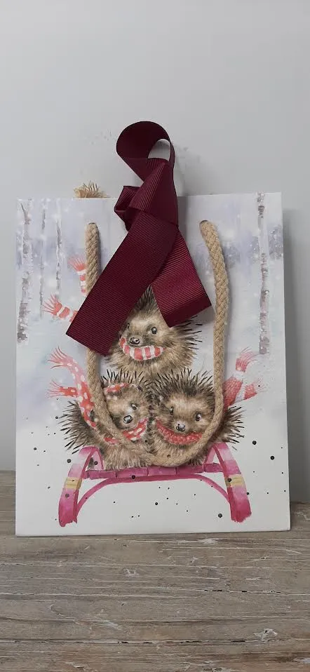 Christmas Gift Bag - XGB001 - Small - Sledge hogs