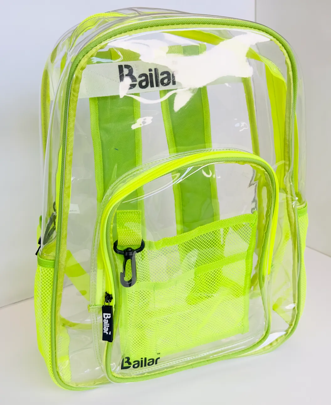 Clear Backpack 1 Black 1 Green