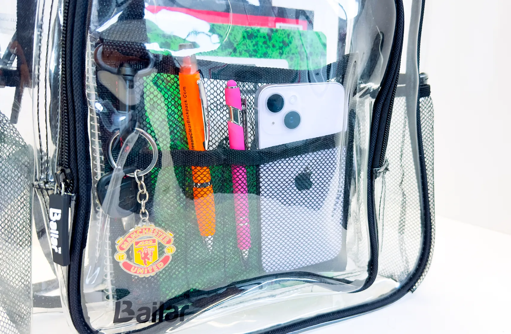Clear Backpack 1 Black 1 Green