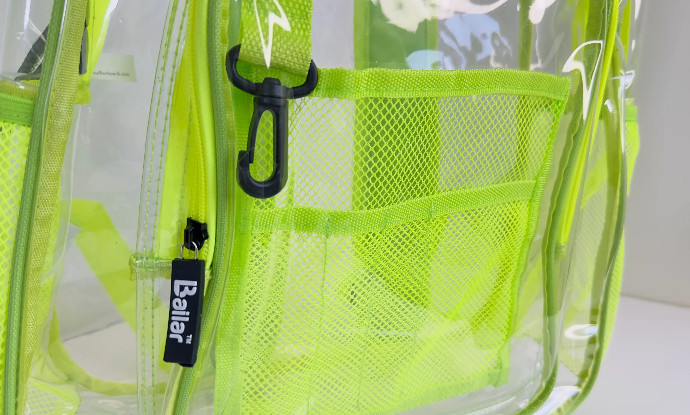 Clear Backpack 1 Black 1 Green
