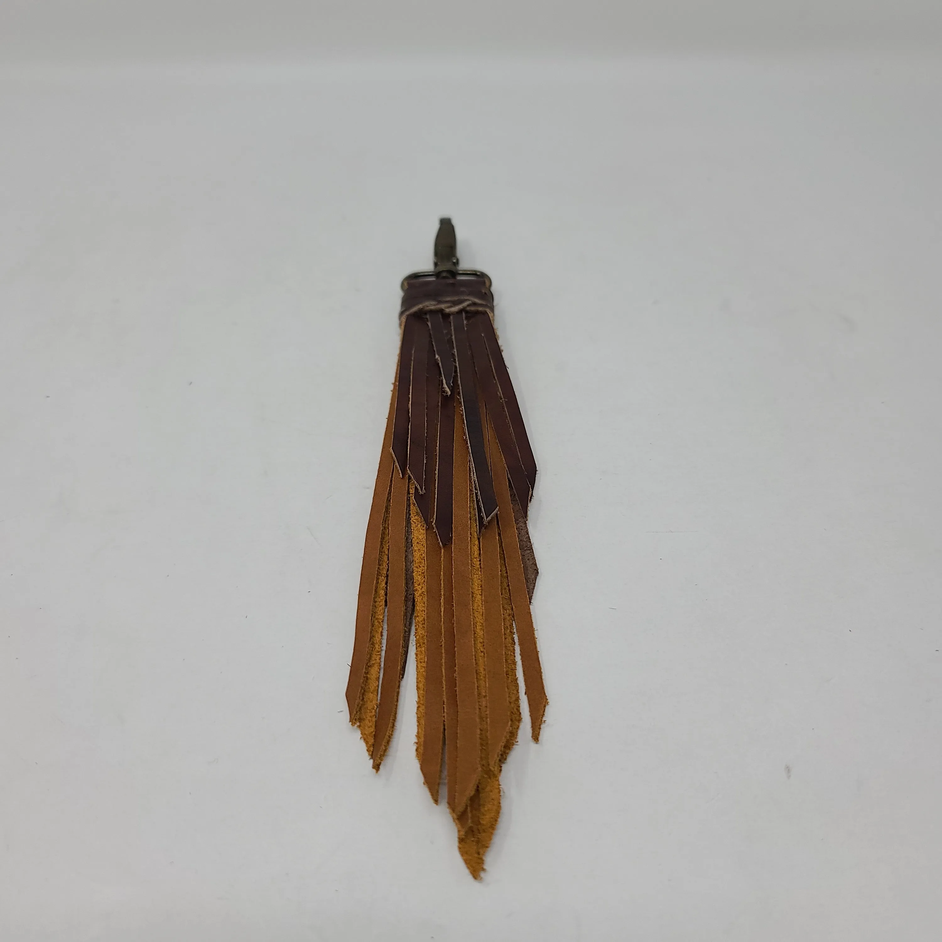 CLIP ON MULTI COLOR LEATHER FRINGE