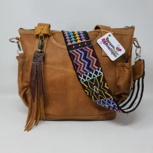 CLIP ON MULTI COLOR LEATHER FRINGE