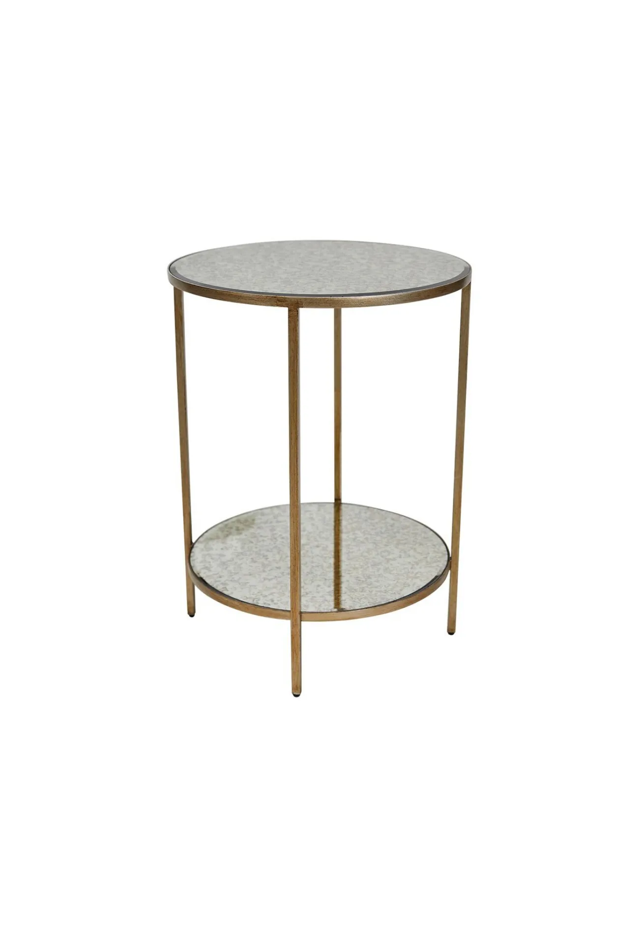 Colette Mirrored Side Table Antique Gold