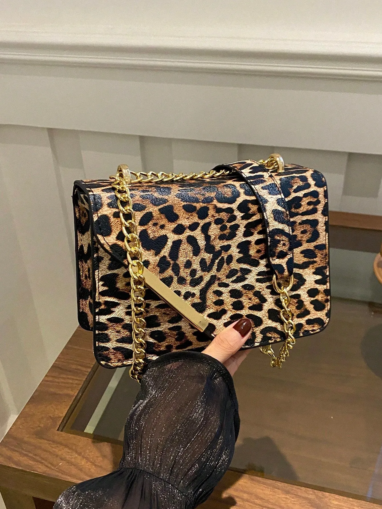 Colorful Chain Strap Flap Crossbody Bag