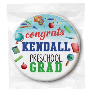 Congrats Preschool Grad Icons - Personalized Direct Print On Round Sugar Cookie