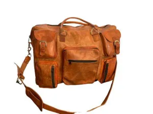 Coogan Vintage-Style Leather Suitcase
