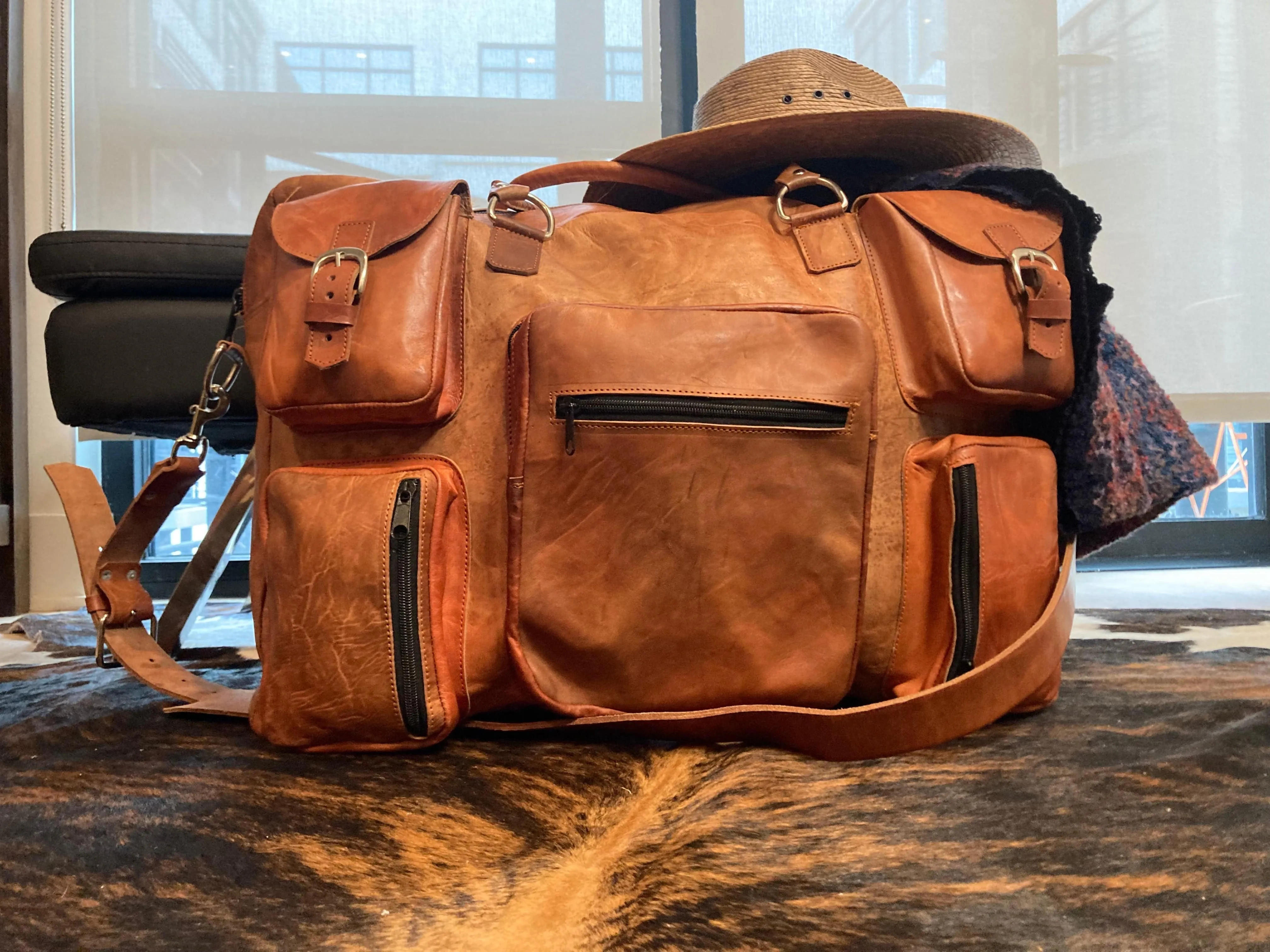 Coogan Vintage-Style Leather Suitcase