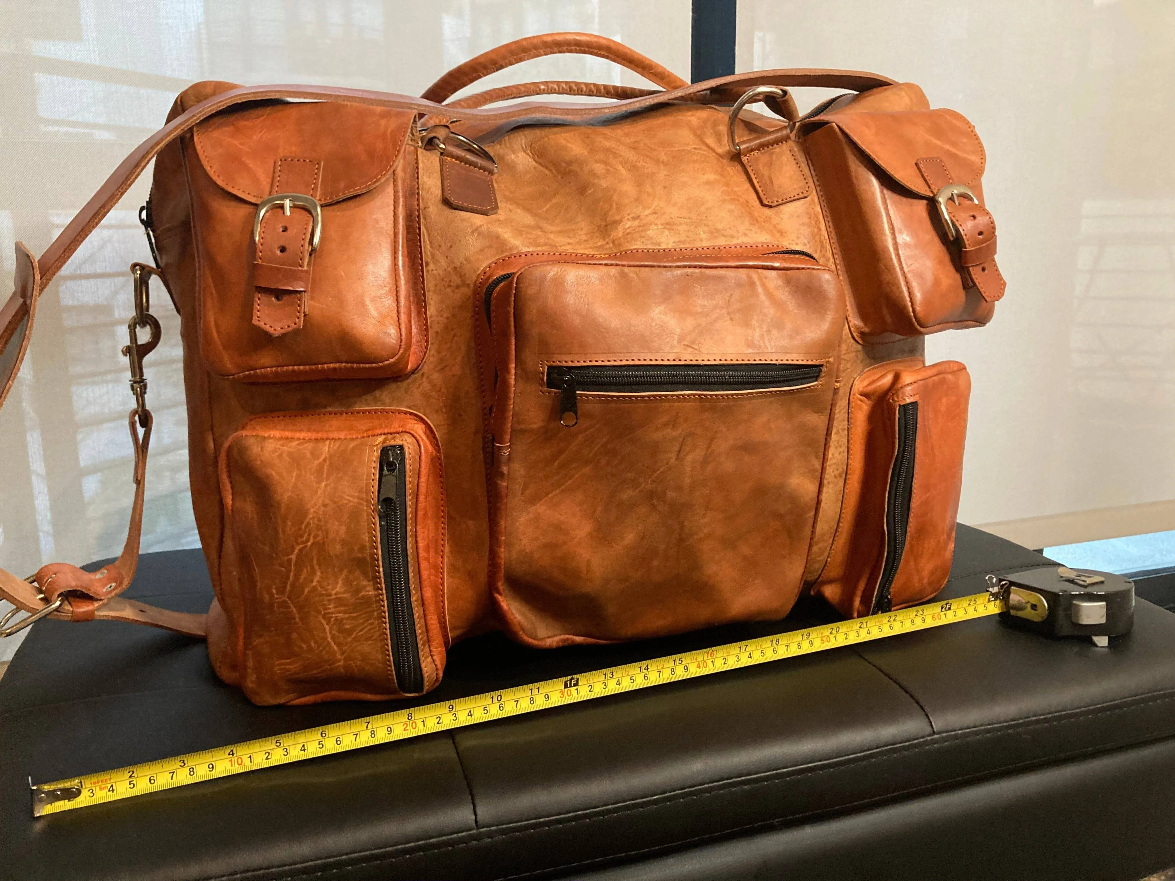 Coogan Vintage-Style Leather Suitcase