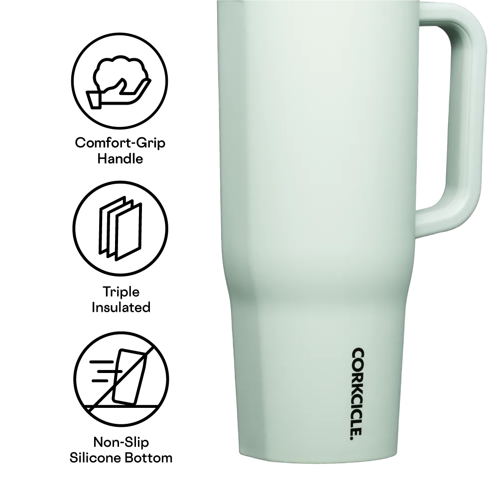 Corkcicle Cruiser Insulated Tumbler With Handle – Sage Mist – 40oz
