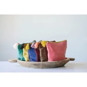 Creative Co-op - Velvet Zip Pouch With Tassel
