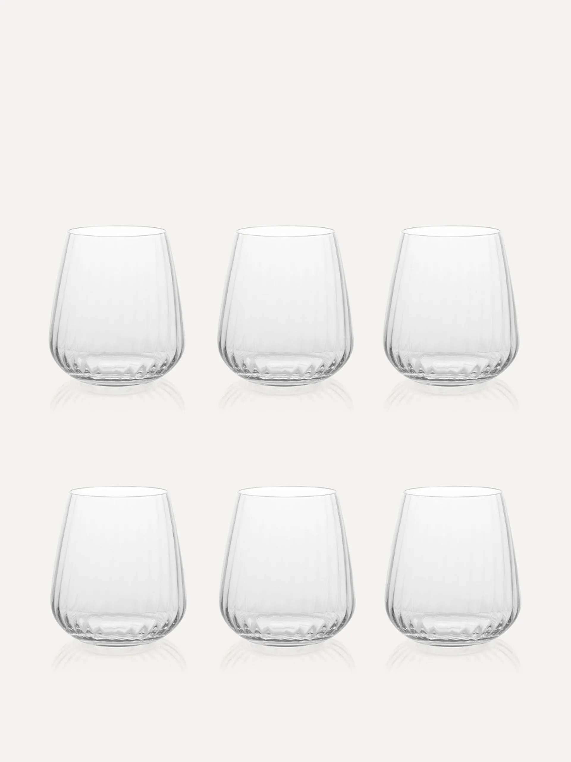 Daphne optic crystal tumblers, set of 6