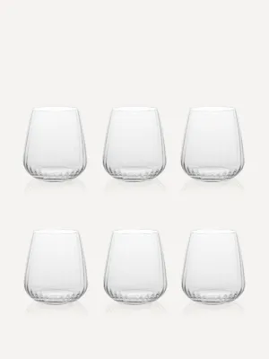 Daphne optic crystal tumblers, set of 6