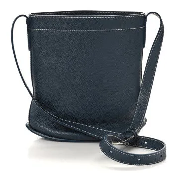 DELVAUX DAILY SURPIQUE BUCKET CROSSBODY IN NAVY
