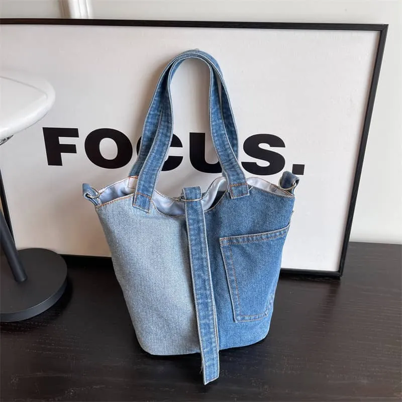 Denim Bucket Bag