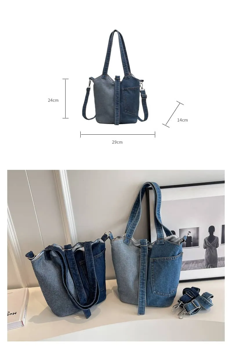 Denim Bucket Bag