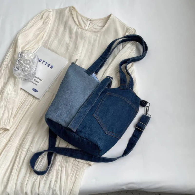 Denim Bucket Bag