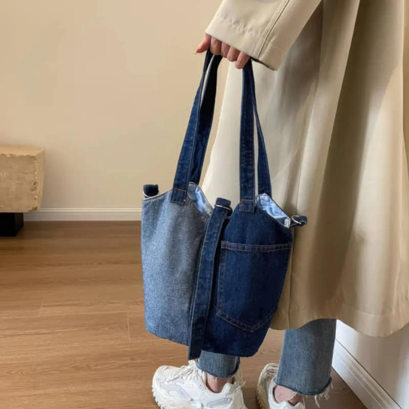 Denim Bucket Bag