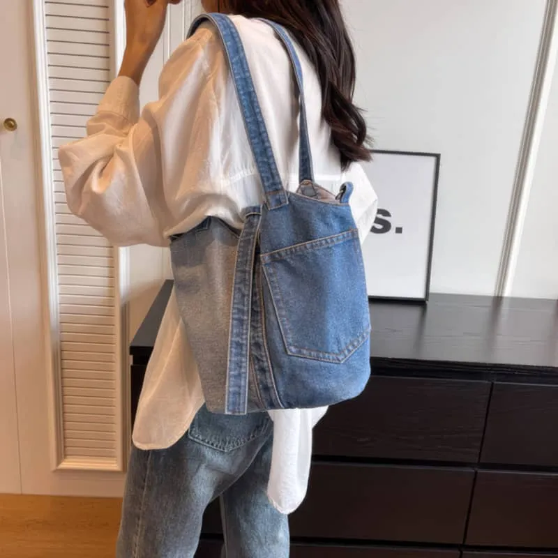Denim Bucket Bag