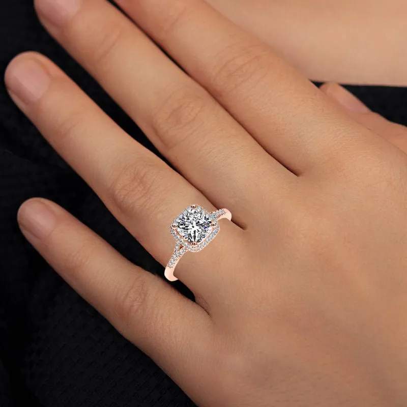 Desert Rose - GIA Natural Emerald Diamond Engagement Ring