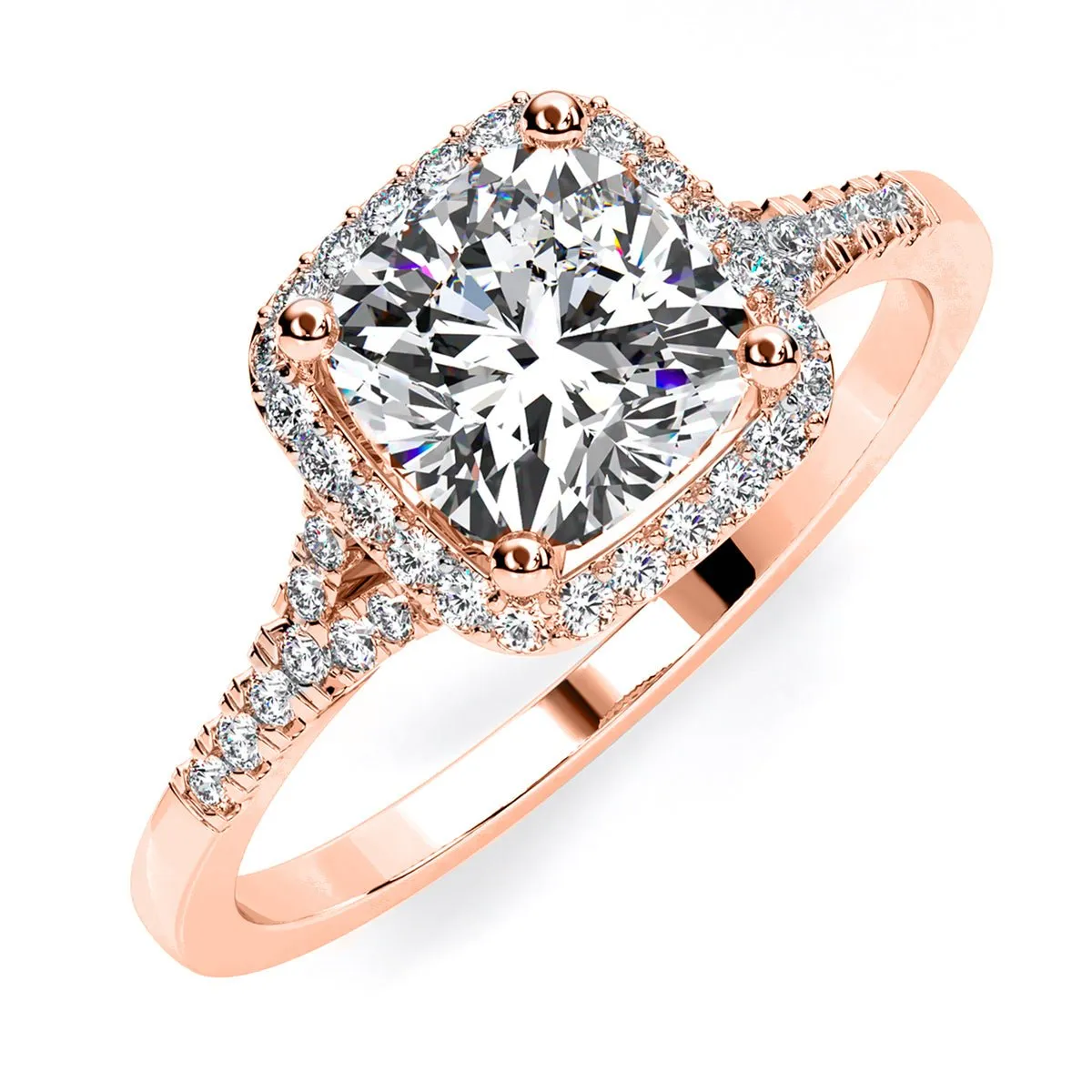 Desert Rose - GIA Natural Emerald Diamond Engagement Ring