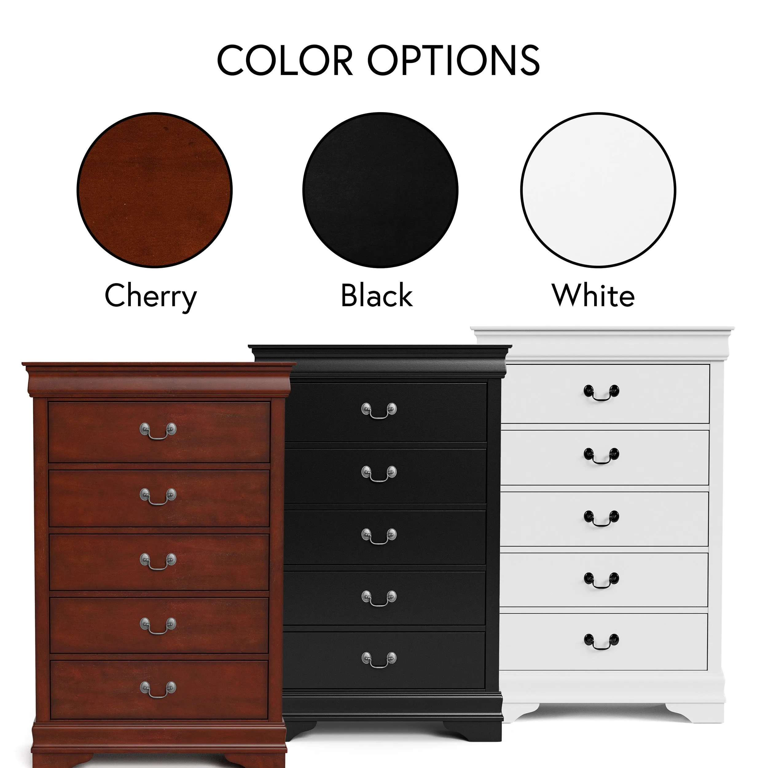 Devi Traditional Solid Wood 5-drawer Chest